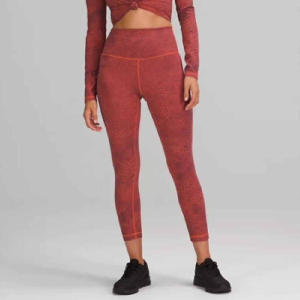 Lululemon Wunder Train High-Rise Tight 25" - Crackle Glaze Vintage Orange - Picture 2 of 7